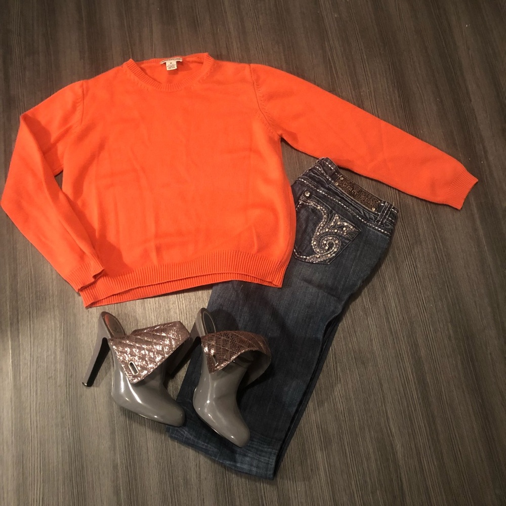 Ann Taylor Silk and cashmere orange sweater sz M